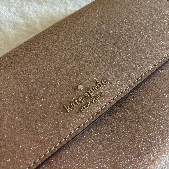 🌸 NWOT Kate Spade Rose Gold Sparkle Tinsel Large Continental Wallet 🌸 - Picture 8 of 8